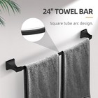 4 Piece Towel Bar Set Bath Accessories Bathroom Hardware - Matte Black