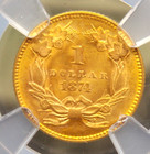 1874  1 One Dollar Gold Liberty  type 3  Ngc Ms63  020 Vaultbox Mosaic Ecc c Inc