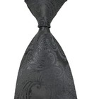 New Classic Solid Paisley Black Woven 100  Silk Men s Fashion Tie Necktie