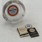 Vintage Olympia Beer Collectible Good Luck Lapel Pin Ashtray Matches Lot See Pic