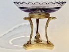 French Empire Amethyst Cut Glass Bronze Compote