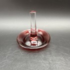 Vintage Hand Blown Red Glass To Clear Ring Holder