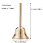 Homelavie Small Solid Brass Hand Call Bell For Seniors  Small  Gold