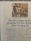1961 Motorola Large Screen Portable Tv Print Ad Energy Cell Transistor Vtg 1970s