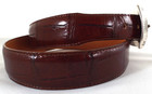 Nwot Vtg Onyx Dark Bourbon Alligator Embossed Leather 1 25  Tapered Belt S32 Usa