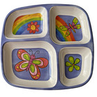 Wegmans Kids Divided Plates Melamine Dishes Owls   Butterfly  Set Of Two 10x9 5 