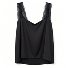 Black Lace Strap Camisole Tank Top 2xl Soft Stretchy V-neck