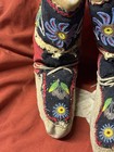 Navajo 1800   s Native American Beaded Leather Mocassins Boots 100  Authentic