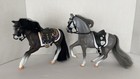 Lot Of 2 Empire Horses 1995 Gray   Brown W saddles Vintage Horse Kentucky Derby