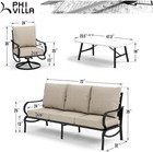 4piece Patio Conversation Sets Sofa Chairs Metal Furniture Set 5 Seat Heavy Duty