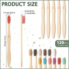 Sieral 120 Pcs 120 Pcs Bamboo Toothbrushes Bulk Soft Bristle Individually Wra   