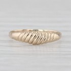 Vintage Small Size Scalloped Baby Ring 10k Yellow Gold Keepsake Band Size 1