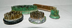 Lot Of 5 Vintage Metal Spike Flower Frogs Round Rectangle Oval