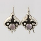 New Glass Ornate Drop Earrings - Sterling Silver Hook Pierced Dangle Attachment