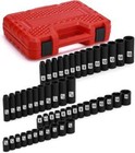 3 8 In  50 Piece 6 Point Impact Socket Ratchet Drive And Metric Set