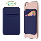 Cell Phone Pocket Self Adhesive Card Holder Stick On Wallet Sleeve 2pack Blue