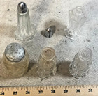 Vintage Glass Salt Pepper Shakers - 1 Pair  Plus Several Loose Singles 