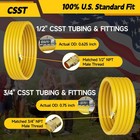Csst Gas Line 37ft 1 2   Flexible Stainless Steel Propane Hose   Professional   
