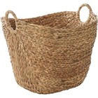 Woven Seagrass Storage Basket Handcrafted W  Arched Handles Home Decor New