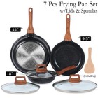 Eslite Life Nonstick Ceramic Frying Pans 8  9 5  11  Set W lids  Black 