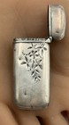 Vtg Antique Art Nouveau Etched Flower Sterling Silver Match Box Safe Fzb