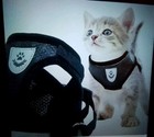 Reflective Dog Cat Puppy Harness   Leash Nylon  Soft Mesh Vest Black Small New
