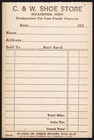 Vintage Receipt C And W Shoe Store Dated 1950s Hillsboro Ohio New Old Stock