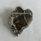 Vintage Or Antique Sterling Silver Victorian Lady In Hat Brooch Pin