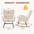 Dumos Nursery Rocking Chair Teddy Upholstered  Comfy Glider Rocker With High    