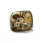 Antique Austrian T b 800 Silver Reverse Painted Glass Brooch Turriet Bardach 