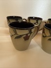 5 Mikasa Gourmet Basics Desert Bloom Coffee 12oz Mug Sand Red Stoneware