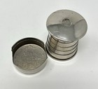 Collapsible Antique Vest Pocket Cup Engraved Metal  Travel Drinkware