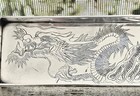 1890 s Chinese Export Wang Hing Sterling Silver Dragon Engraved 12  Dresser Tray