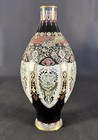 Antique Japanese Cloisonn   Vase Kyoto Style Shield Cartouches 8 25    Meiji