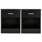 Set Of 2 Modern Wood Nightstand Bedside Table Cabinet Storage Bedroom Furniture
