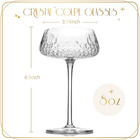 Vintage Art Deco Coupe Glasses Set Of 4  8oz Crystal Martini Glasses