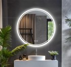 Large Led Round Bathroom Vanity Mirror Antifog Dimmable Light Smart Touch Button