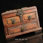 7  China Antique Wood Mosaic Gem Makeup Box Jewelry Box