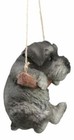 Ebros Mini Schnauzer Puppy Macrame Branch Hanger 5 25 tall With Jute Strings
