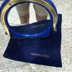 Vintage Max Factor Compact Mirror Blue Velvet Pouch