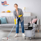 9 5 Gallon Mop Bucket With Wringer Cleaning Cart 4 Moving Wheels Grey Buy It Now