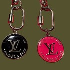 Gold Toned Designer Upcycled Zipper Pull Key Chain bag Charm