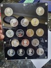 16 Canada Silver Commemorative Proof Dollars In Capital Plastic Holder 1971-1986