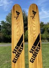 Beautiful Vintage Pair Wooden Water Skis 65  Long Waterskis Signed Sea Gliders