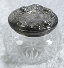 F b Sterling Silver  2254 Lid 35g   Cut Crystal Vanity Powder Jar Art Nouveau
