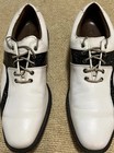 Footjoy Fj Icon  10m Golf Shoes Euc White W Black Croc Leather Freeship