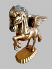 Vintage Solid Brass Pegasus Figurine - 5  Tall Flying Mythical Horse Sculpture