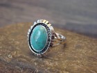 Native American Sterling Silver   Turquoise Shadow Box Ring - Begay - Size 8 5