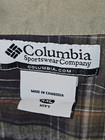 Columbia Men s Green Brown Plaid 100  Cotton Flannel Button Up Shirt Size Xxl