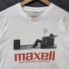 Vintage Maxell Shirt Mens Xl White 90s Usa Is It Live Or Dead Quote Promo Rare